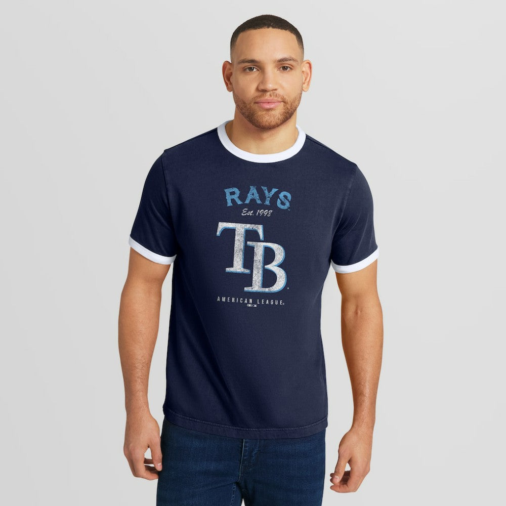 Tampa Bay Rays Darius Rucker Collection by Fanatics Washed Ringer T-Shirt - Navy T-shirts