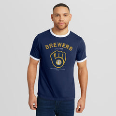 Milwaukee Brewers Darius Rucker Collection by Fanatics Washed Ringer T-Shirt - Navy T-shirts