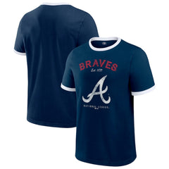 Atlanta Braves Darius Rucker Collection by Fanatics Washed Ringer T-Shirt - Navy T-shirts
