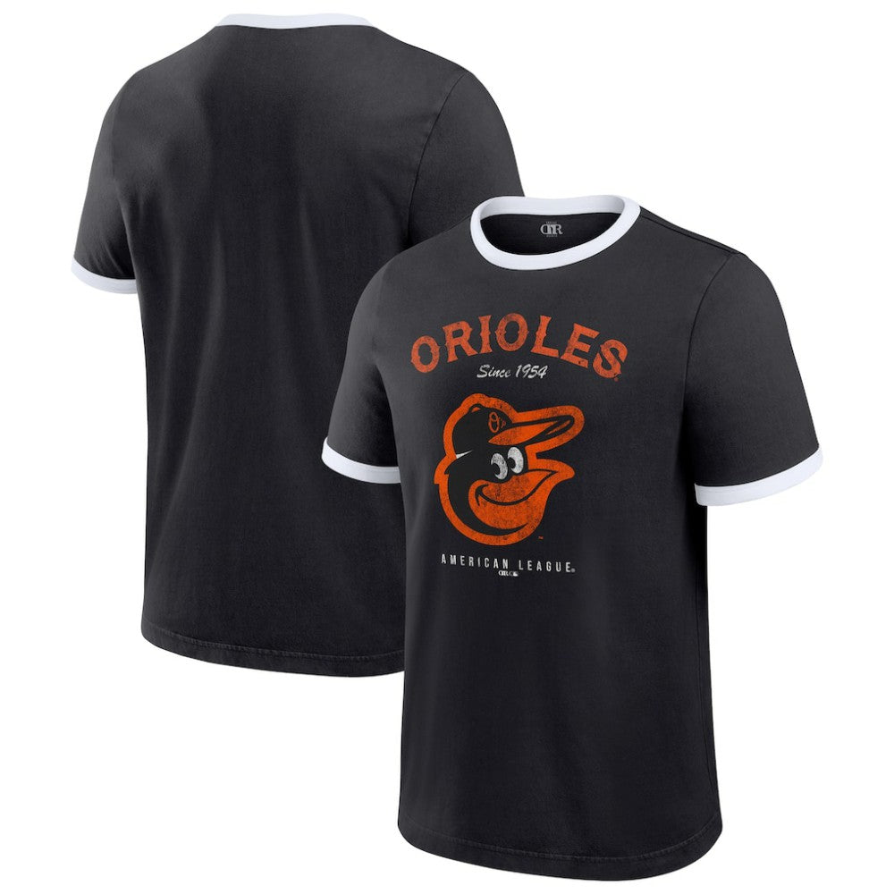 Baltimore Orioles Darius Rucker Collection by Fanatics Washed Ringer T-Shirt - Black T-shirts