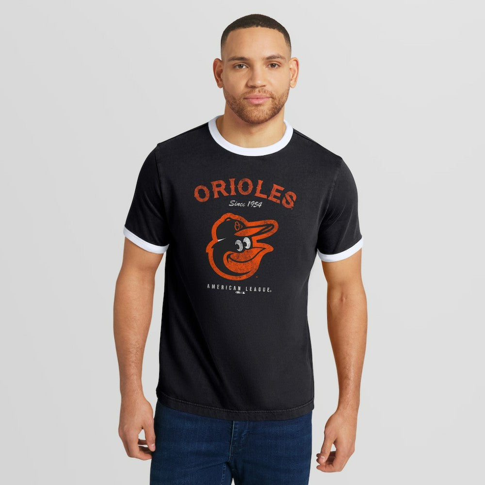 Baltimore Orioles Darius Rucker Collection by Fanatics Washed Ringer T-Shirt - Black T-shirts
