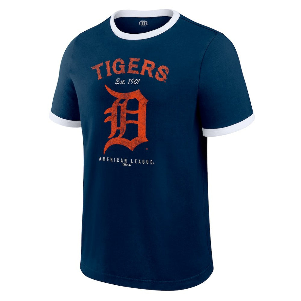 Detroit Tigers Darius Rucker Collection by Fanatics Washed Ringer T-Shirt - Navy T-shirts