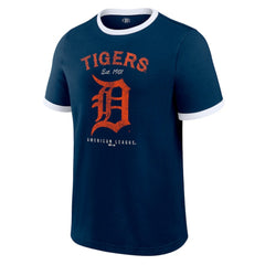 Detroit Tigers Darius Rucker Collection by Fanatics Washed Ringer T-Shirt - Navy T-shirts