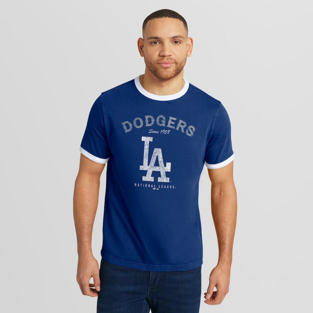Los Angeles Dodgers Darius Rucker Collection by Fanatics Washed Ringer T-Shirt - Royal T-shirts