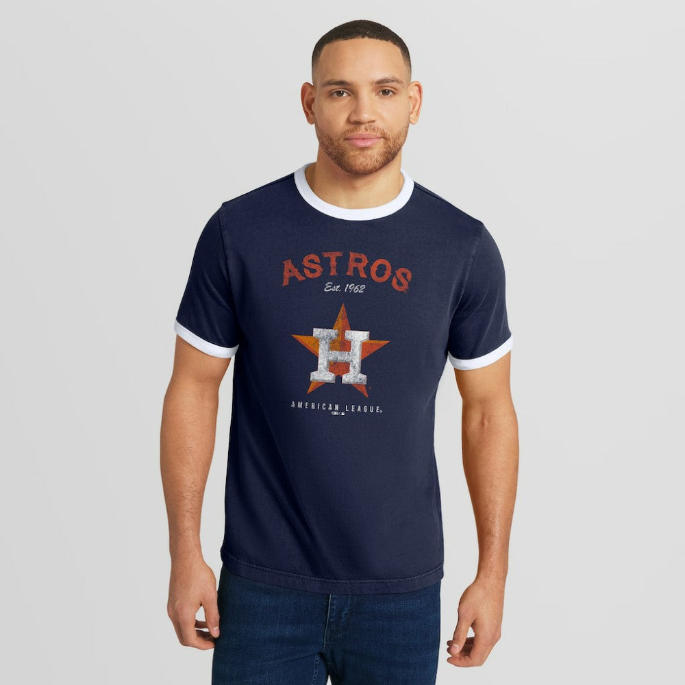 Houston Astros Darius Rucker Collection by Fanatics Washed Ringer T-Shirt - Navy T-shirts