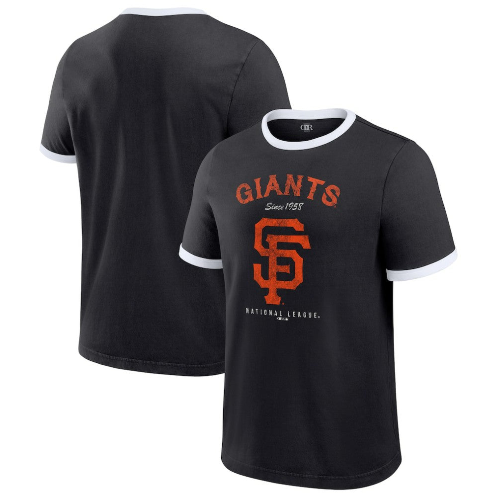 San Francisco Giants Darius Rucker Collection by Fanatics Washed Ringer T-Shirt - Black T-shirts