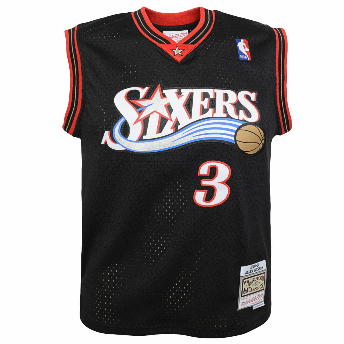 Allen Iverson Philadelphia 76ers Youth 2000-01 Swingman Road Jersey Black