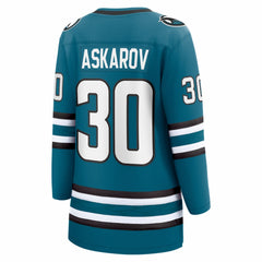 NHL Yaroslav Askarov San Jose Sharks Fanatics Women's Home Breakaway Jersey - Teal