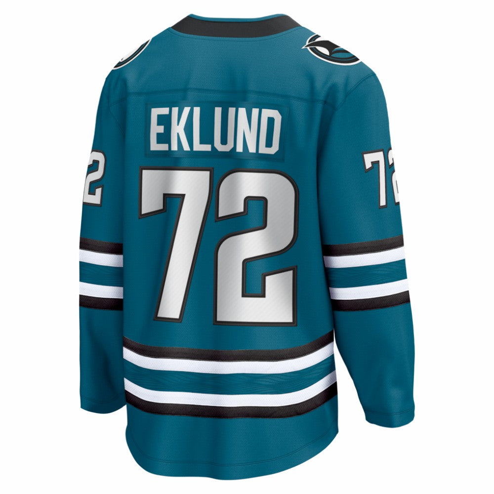 NHL William Eklund San Jose Sharks Fanatics Home Breakaway Jersey - Teal