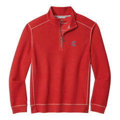 Cleveland Guardians Tommy Bahama Montego Bay Half-Zip Sweatshirt - Red Sweatshirts