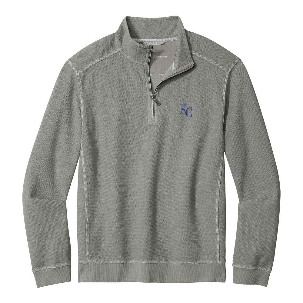 Kansas City Royals Tommy Bahama Montego Bay Half-Zip Sweatshirt - Gray Sweatshirts
