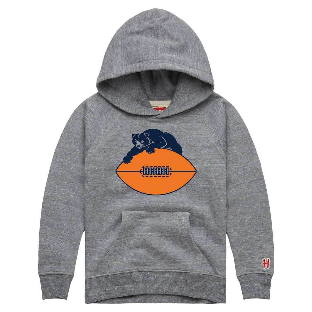 Chicago Bears Homage Youth Hand Drawn Logo Tri-Blend Hoodie Gray