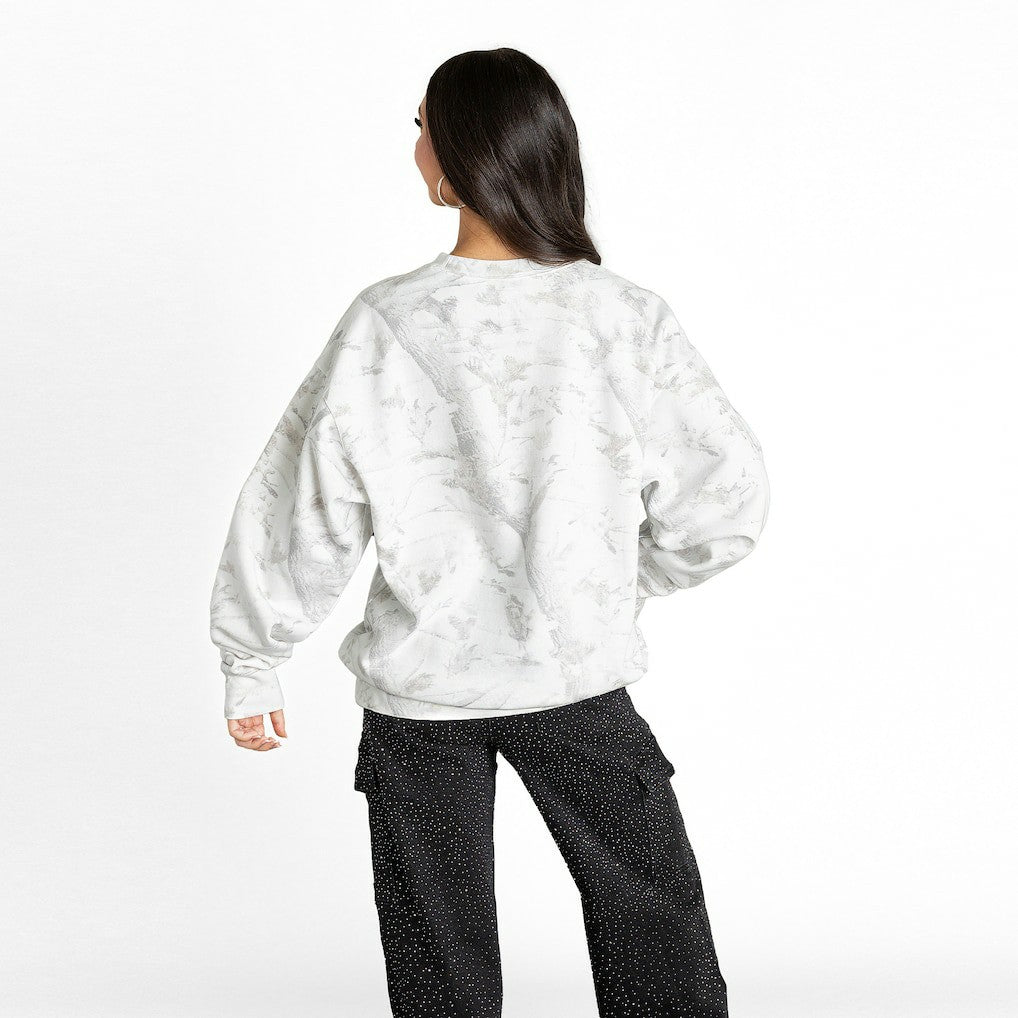 Chicago Bears Gameday Couture Women's Whiteout Oversized Premium Fleece Sweatshirt Arctic Camo