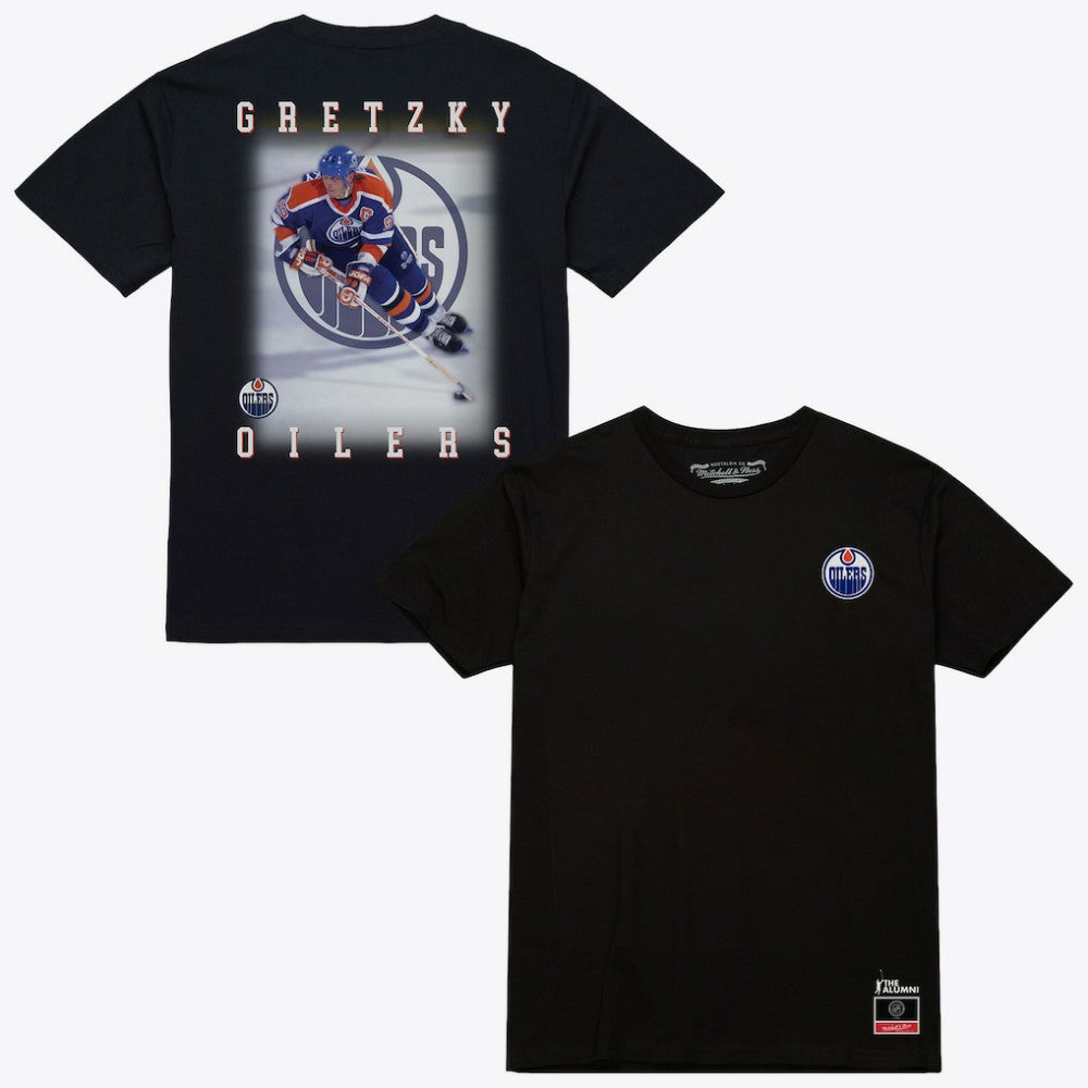 NHL Wayne Gretzky Edmonton Oilers Mitchell & Ness Photo T-Shirt - Black