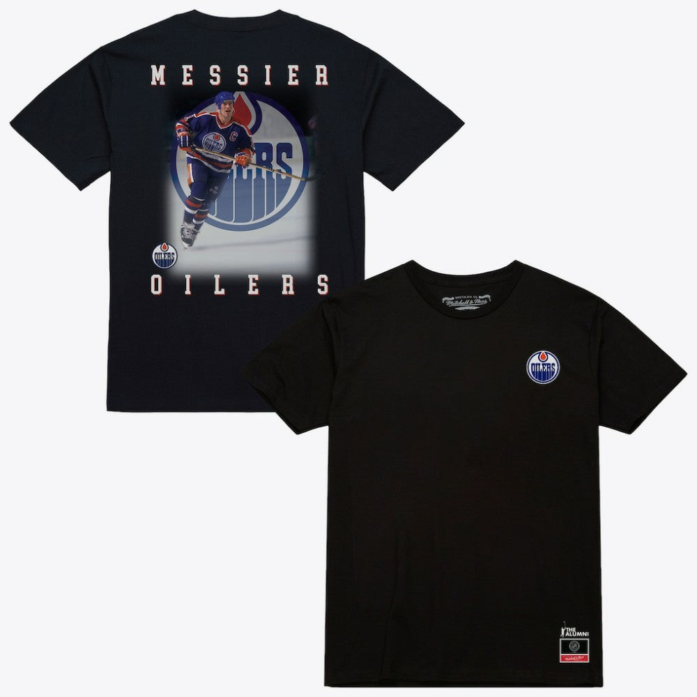 NHL Mark Messier Edmonton Oilers Mitchell & Ness Photo T-Shirt - Black
