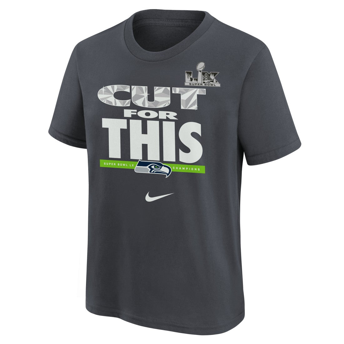 Seattle Seahawks Youth Super Bowl LX Champions Parade T-Shirt Charcoal