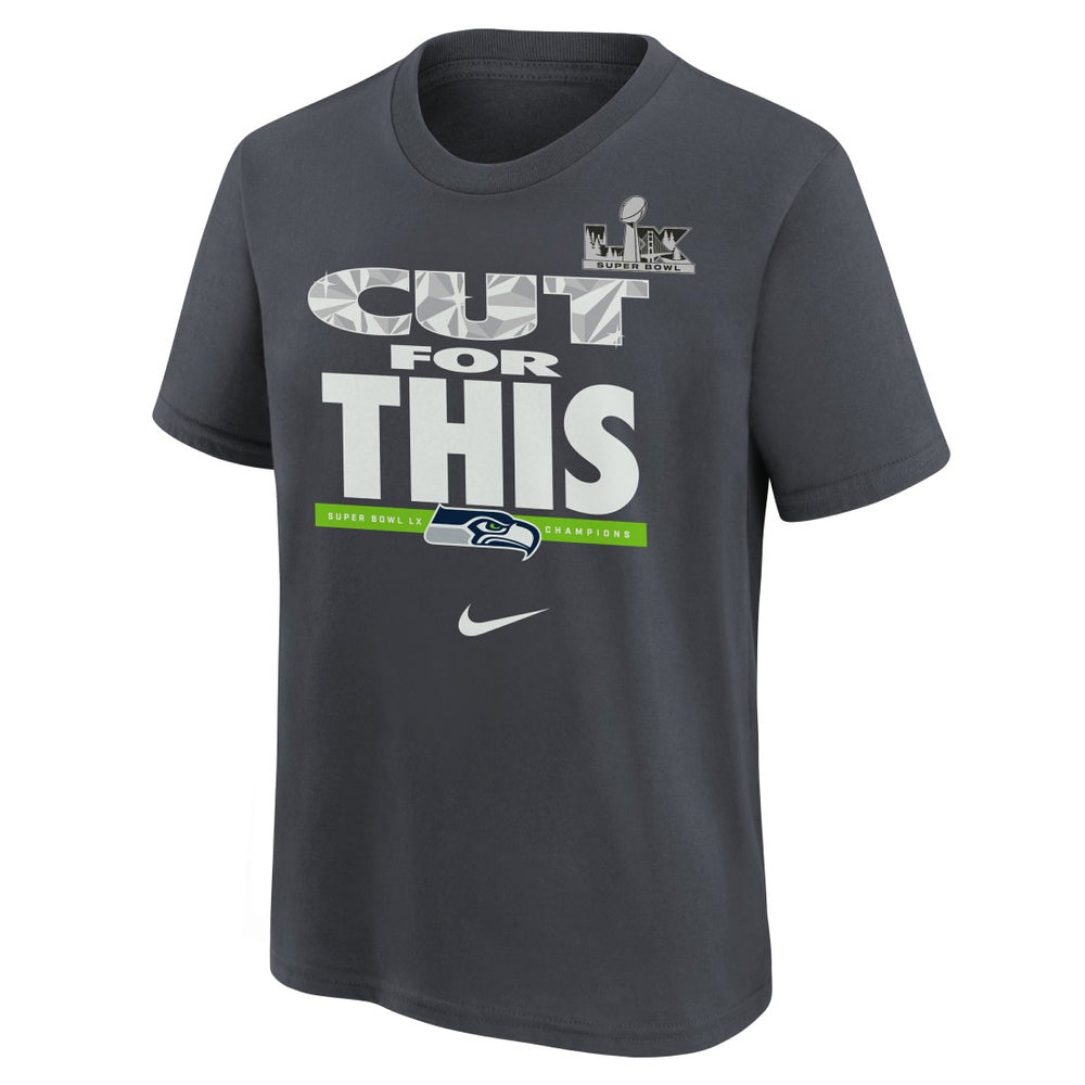 Seattle Seahawks Youth Super Bowl LX Champions Parade T-Shirt Charcoal