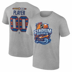 NHL,Custom Boston Bruins 2026 NHL Stadium Series Personalized Name & Number T-Shirt - Gray