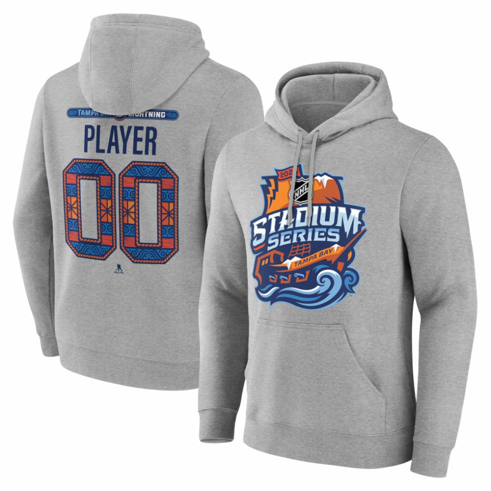 NHL,Custom Tampa Bay Lightning 2026 NHL Stadium Series Personalized Name & Number Hoodie - Gray