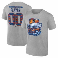 NHL,Custom Tampa Bay Lightning 2026 NHL Stadium Series Personalized Name & Number T-Shirt - Gray