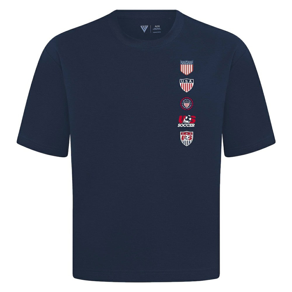 USMNT Levelwear Luxe Signature Knit Timeline T-Shirt Navy sale