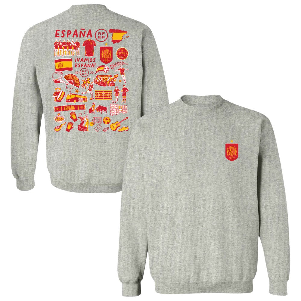 Spain National Team Vive La Fete Women's Impressions Artwork Sweatshirt Gray shop