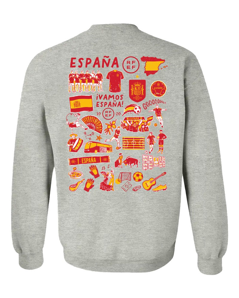Spain National Team Vive La Fete Women's Impressions Artwork Sweatshirt Gray shop