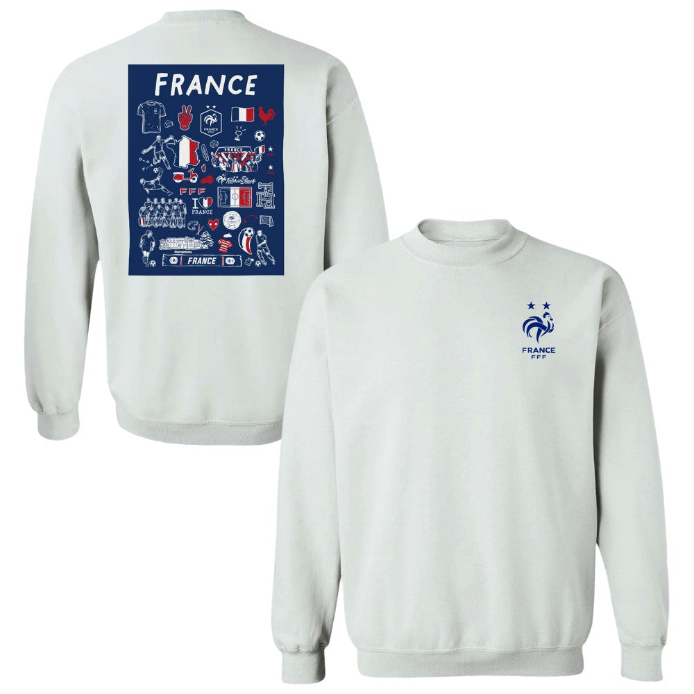 France National Team Vive La Fete Women's Impressions Artwork Sweatshirt Gray