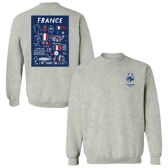 France National Team Vive La Fete Women's Impressions Artwork Sweatshirt Gray shop