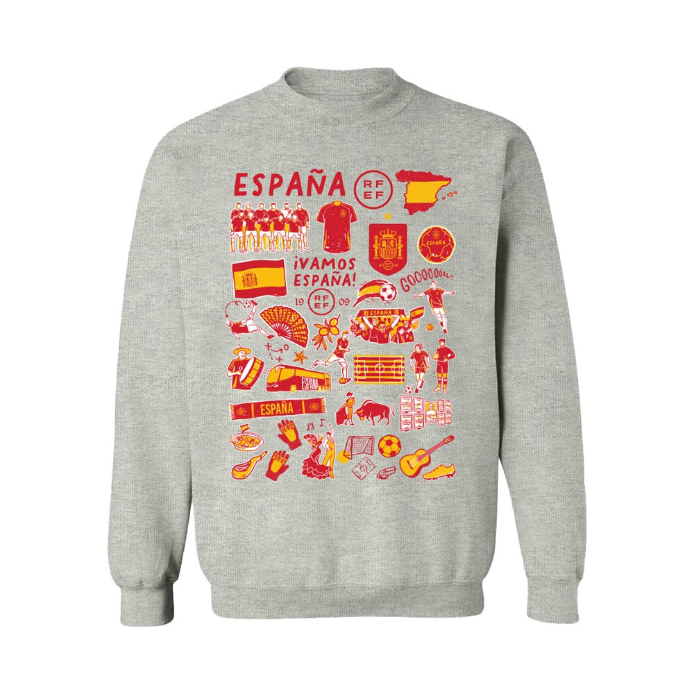 Spain National Team Vive La Fete Women's Impressions Artwork Sweatshirt Gray