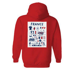 France National Team Vive La Fete Women's Impressions Artwork Hoodie Red