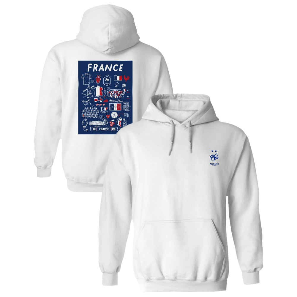 France National Team Vive La Fete Women's Impressions Artwork Hoodie White shop