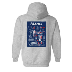 France National Team Vive La Fete Women's Impressions Artwork Hoodie Gray