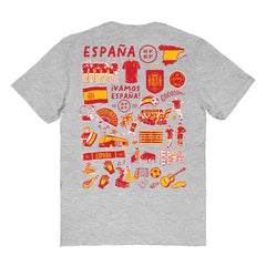 Spain National Team Vive La Fete Women's Impressions Artwork Fitted T-Shirt Gray