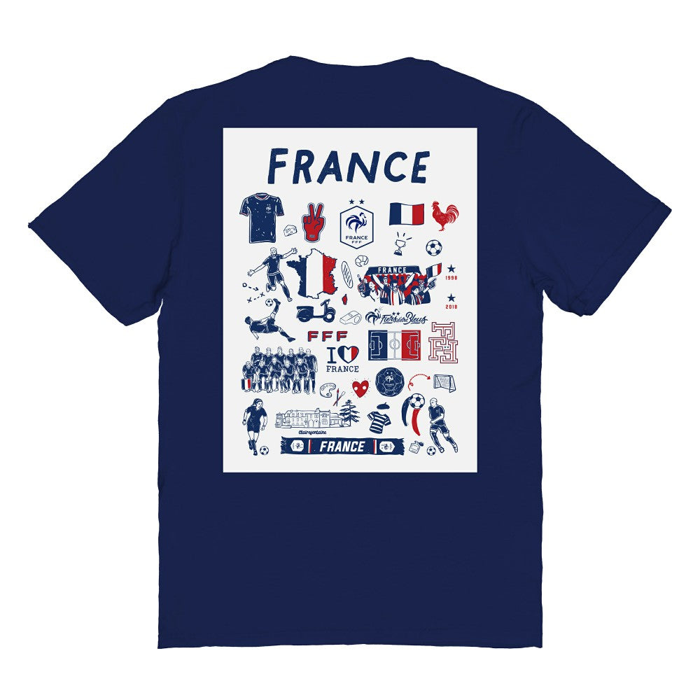 France National Team Vive La Fete Women's Impressions Artwork Fitted T-Shirt Navy