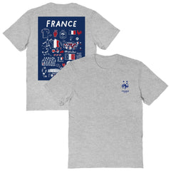 France National Team Vive La Fete Women's Impressions Artwork Fitted T-Shirt Gray sale