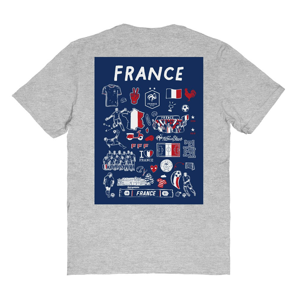 France National Team Vive La Fete Women's Impressions Artwork Fitted T-Shirt Gray sale