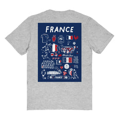France National Team Vive La Fete Women's Impressions Artwork Fitted T-Shirt Gray sale