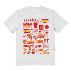 Spain National Team Vive La Fete Women's Impressions Artwork Fitted T-Shirt White shop