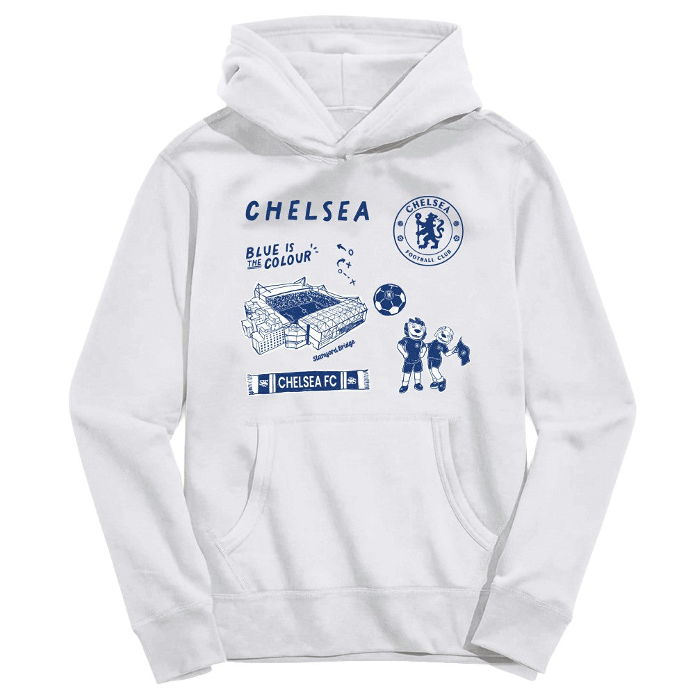 Chelsea Vive La Fete Youth Impressions Icons Hoodie White