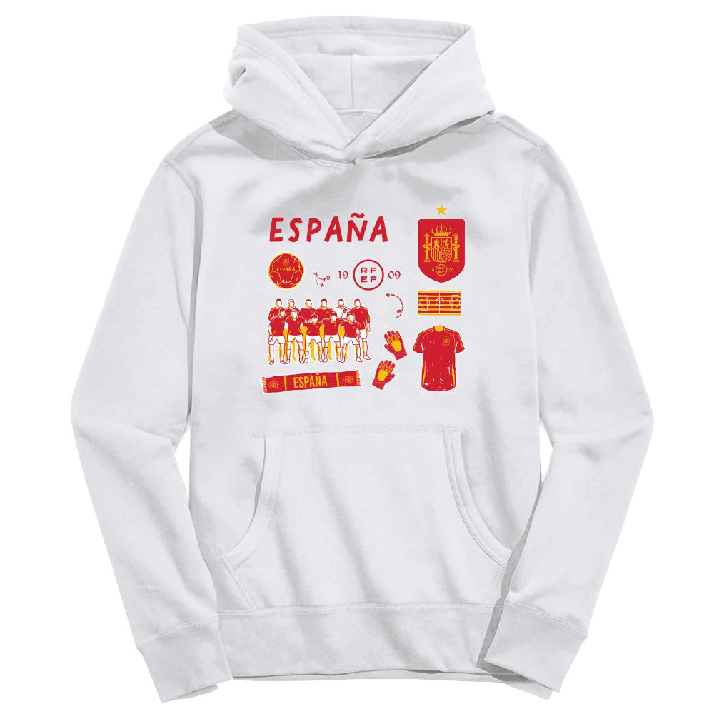 Spain National Team Vive La Fete Youth Impressions Icons Hoodie White shop