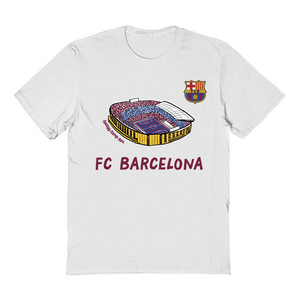 Barcelona Vive La Fete Youth Chilena Style T-Shirt White shop