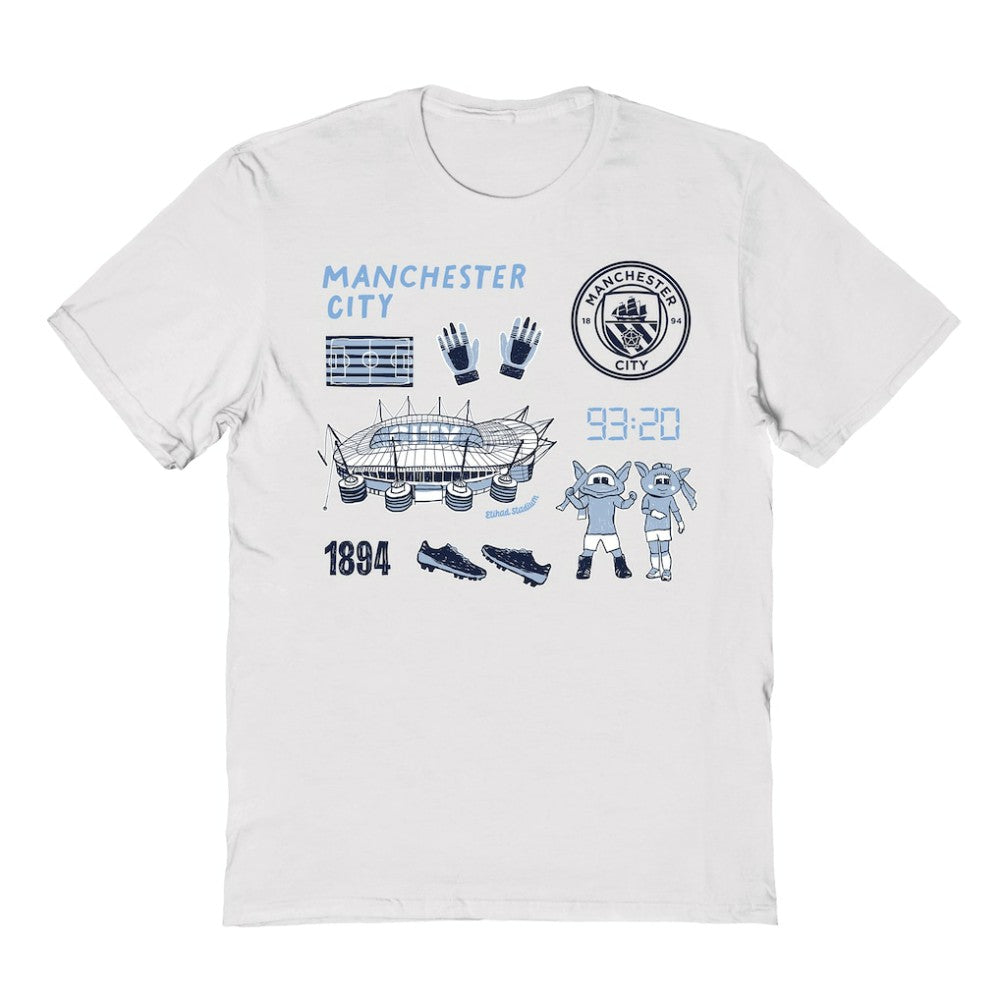 Manchester City Vive La Fete Youth Impressions Icons T-Shirt White sale