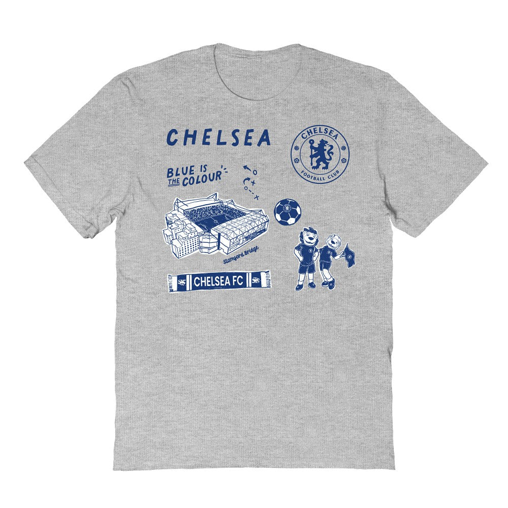 Chelsea Vive La Fete Youth Impressions Icons T-Shirt Gray