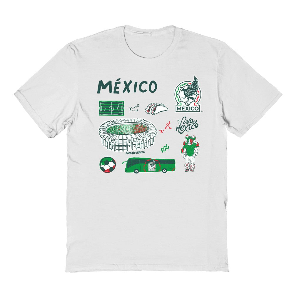Mexico National Team Vive La Fete Youth Impressions Icons T-Shirt White shop