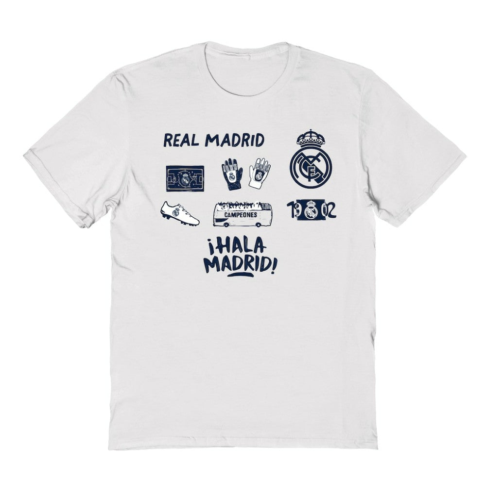 Real Madrid Vive La Fete Youth Impressions Icons T-Shirt White shop