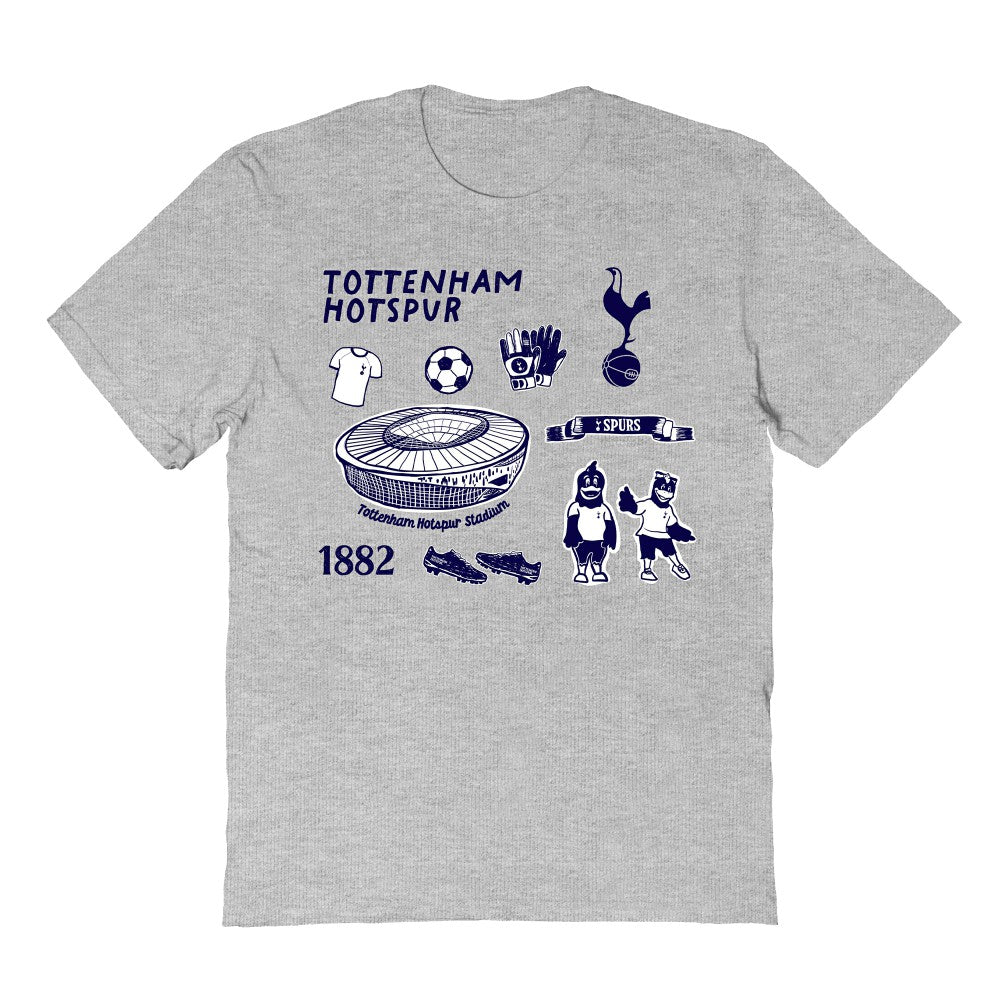 Tottenham Hotspur Vive La Fete Youth Impressions Icons T-Shirt Gray shop