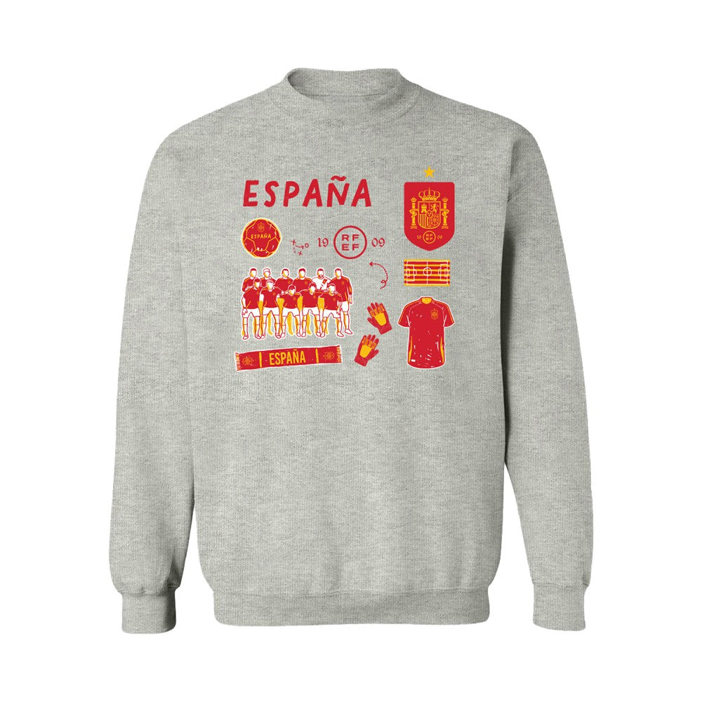 Spain National Team Vive La Fete Women's Impressions Icons Sweatshirt Gray