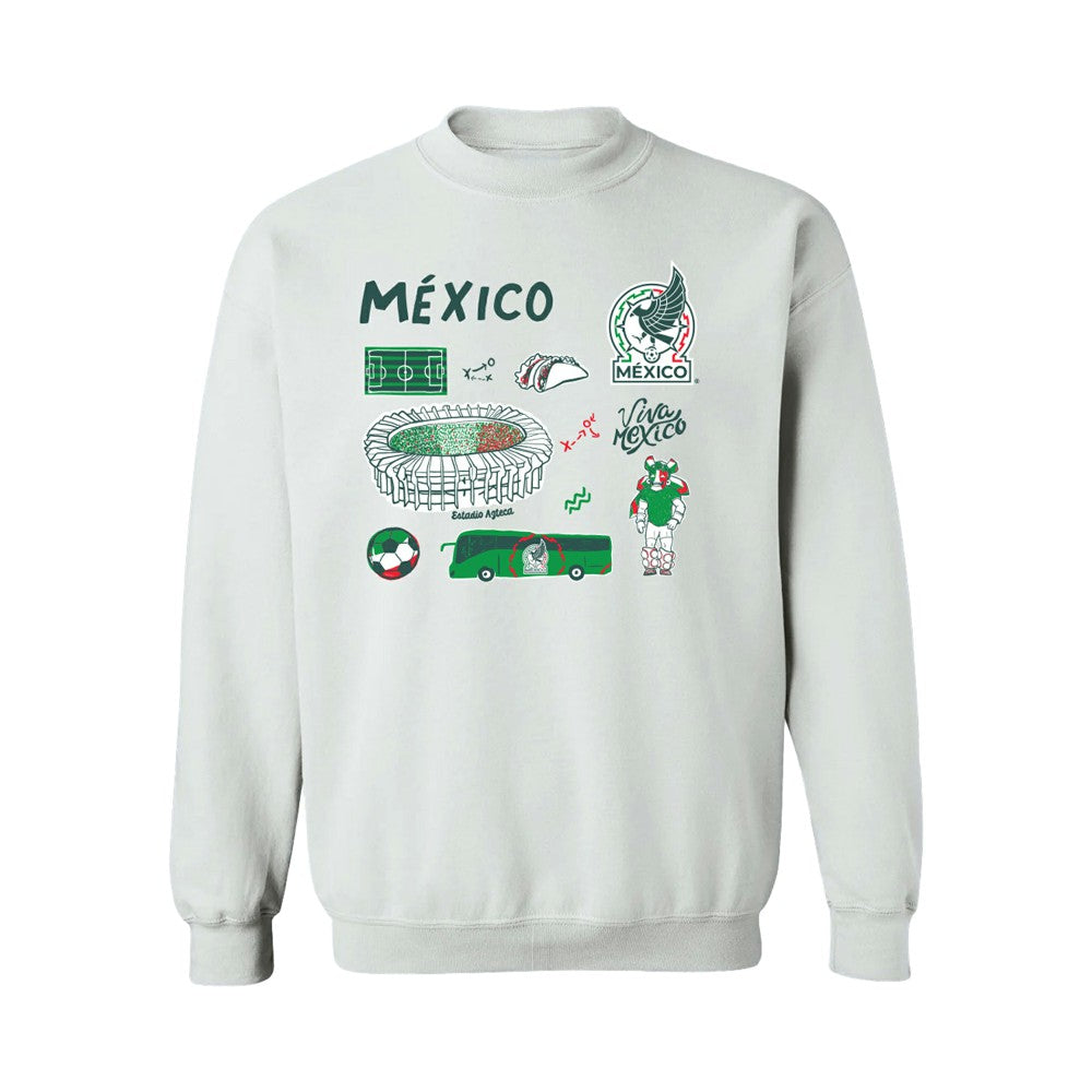 Mexico National Team Vive La Fete Women's Impressions Icons Sweatshirt White sale