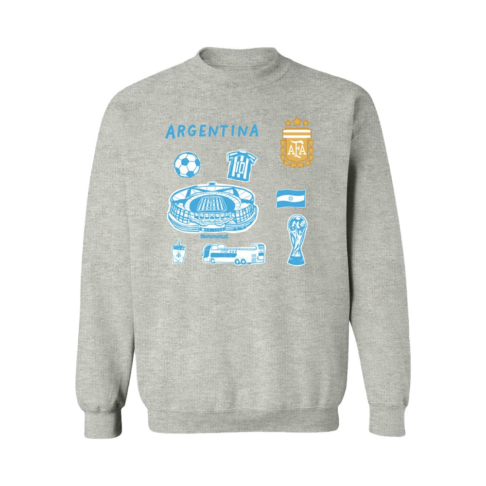 Argentina National Team Vive La Fete Women's Impressions Icons Sweatshirt Gray